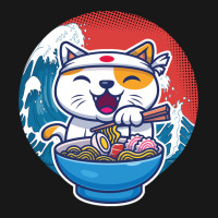 Ramen Wave Cat Kawaii Humor Retro Flannel Shirt | Artistshot