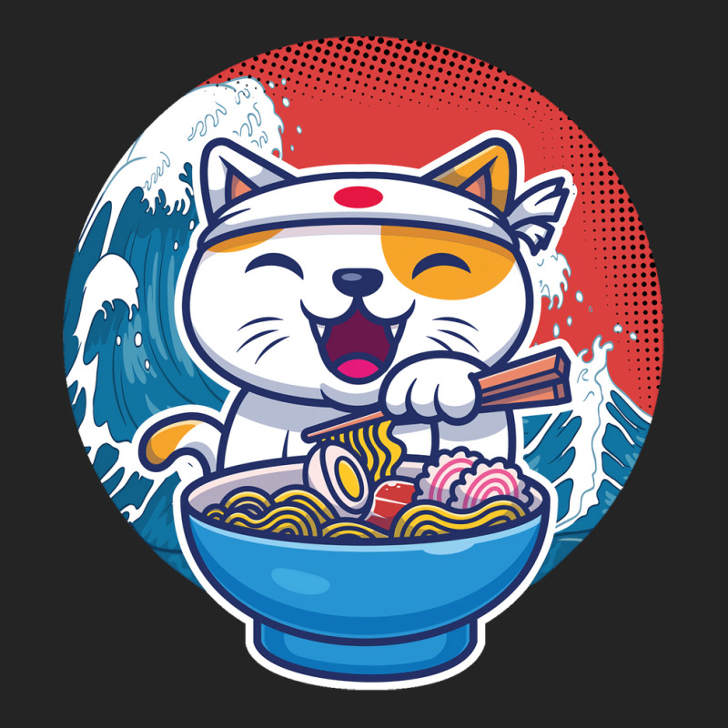 Ramen Wave Cat Kawaii Humor Retro 3/4 Sleeve Shirt by koorenayoubq | Artistshot