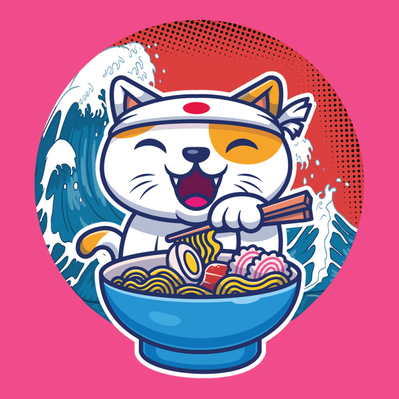 Ramen Wave Cat Kawaii Humor Retro Crewneck Sweatshirt by koorenayoubq | Artistshot