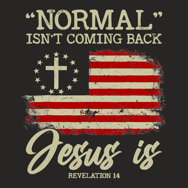 Jesus Christian Normal Isnt Coming Back But Jesus Is Revelation 14 Cos Ladies Fitted T-Shirt by SCOTTALLENZ | Artistshot