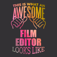 Film Editor Funny Saying In Watercolor Classic Red 70s Vintage Hoodie | Artistshot