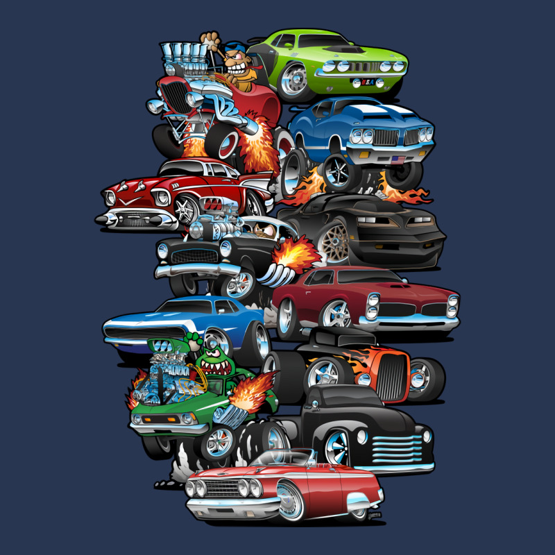 Car Madness Muscle Cars And Hot Rods Cartoon Cute Men Denim Jacket by deurinnipahy | Artistshot