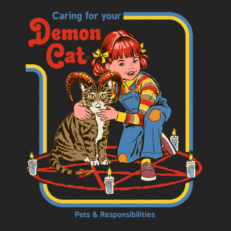 Caring For Your Demon Cat Vintage 3/4 Sleeve Shirt by deurinnipahy | Artistshot