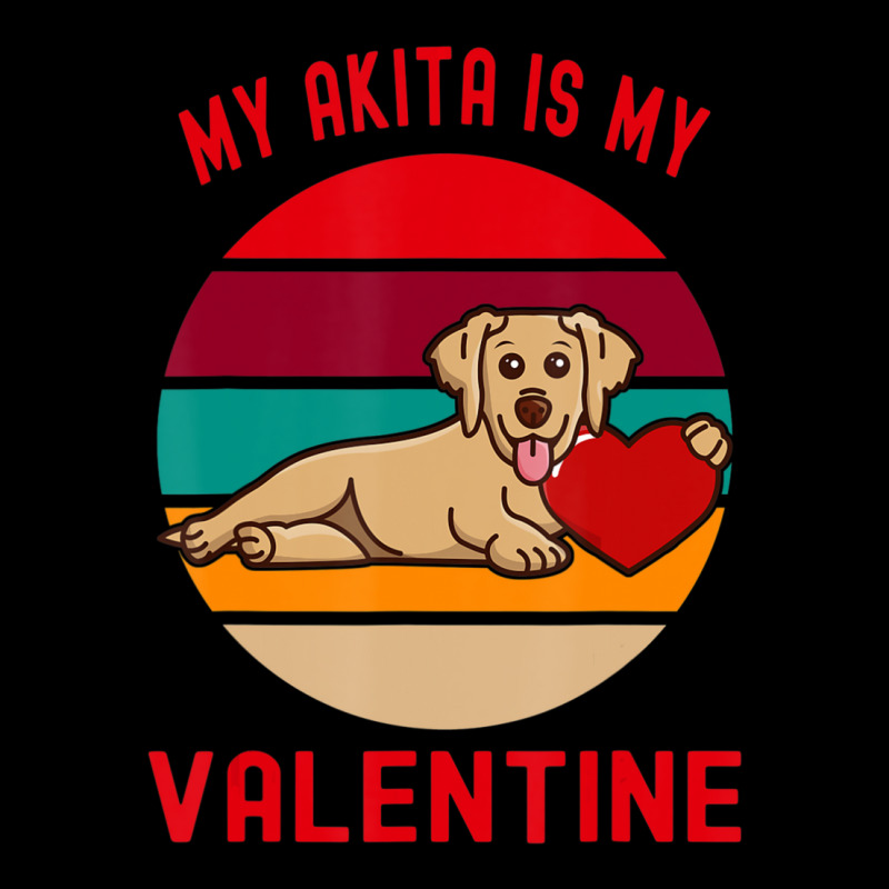 Hot Trend My Akita Is My Valentine Puppy With Heart And Sunset Cropped Hoodie by hongquangd | Artistshot