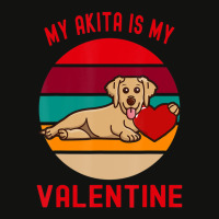 Hot Trend My Akita Is My Valentine Puppy With Heart And Sunset Scorecard Crop Tee | Artistshot