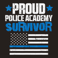 Trending Proud Police Academy Survivor Us Flag Thin Blue Line Tank Top | Artistshot