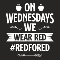 Trending Red For Ed Teacher Support On Wednesdays We Wear Red Ladies Fitted T-shirt | Artistshot