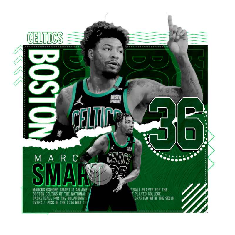 Marcus Smart Basketball Paper Poster Vintage Boy Stainless Steel Water Bottle | Artistshot