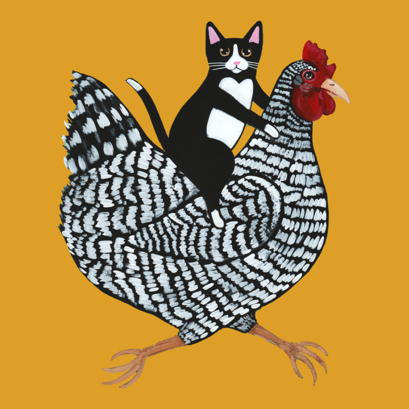 Tuxedo Cat On A Chicken Girl T-Shirt by ceceliodalisc | Artistshot