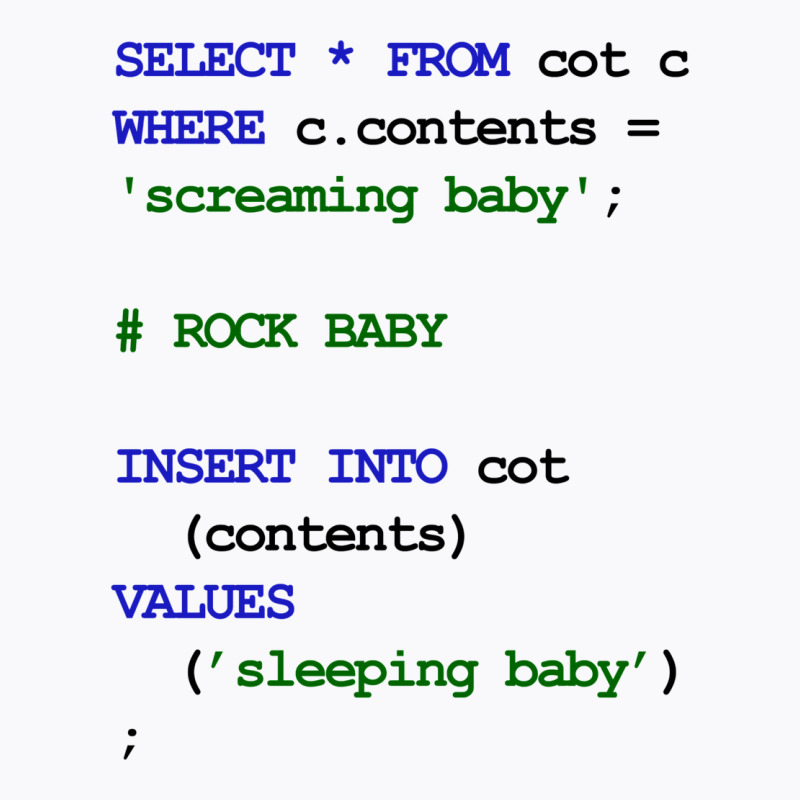 Mysql Code New Baby  Rock Baby To Sleep Baby Green T-shirt | Artistshot