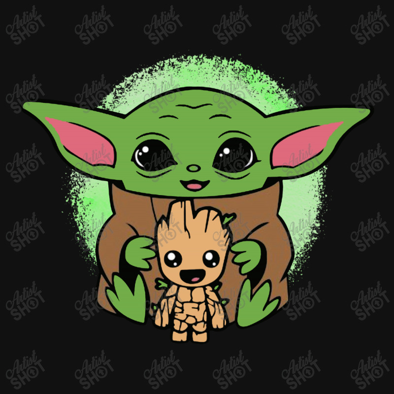 Baby Yoda Hug Baby Groot Funny Mousepad. By Artistshot