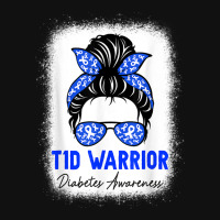 Type 1 Diabetes Warrior Shirt T1d Awareness Month Messy Bun Baby Bibs | Artistshot