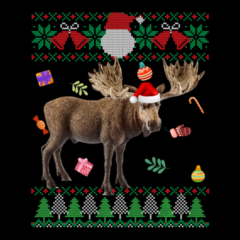 Limited Edition Ugly Sweater Christmas Animals Santa Moose Lover Cropped Hoodie by Crews Micki | Artistshot