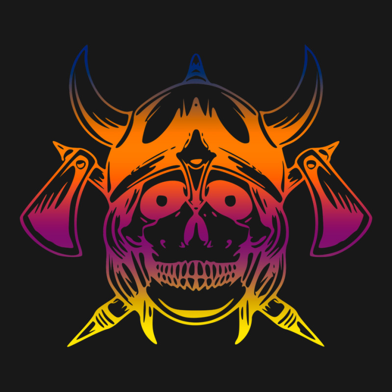 Multicolored Scandinavian Viking Skull In Helmet With Crossed Axes Mod Flannel Shirt | Artistshot