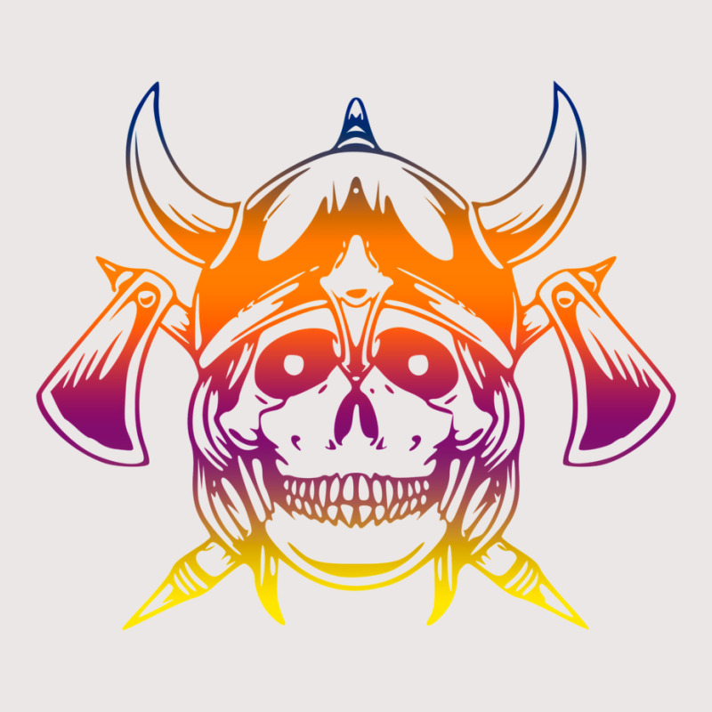 Multicolored Scandinavian Viking Skull In Helmet With Crossed Axes Mod Pocket T-shirt | Artistshot