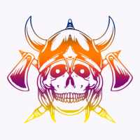 Multicolored Scandinavian Viking Skull In Helmet With Crossed Axes Mod Tank Top | Artistshot