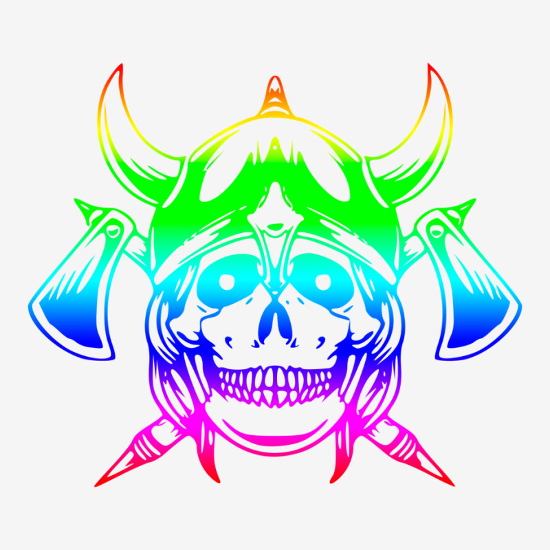 Multicolored Scandinavian Viking Skull In Helmet With Crossed Axes Mod Adjustable Cap | Artistshot