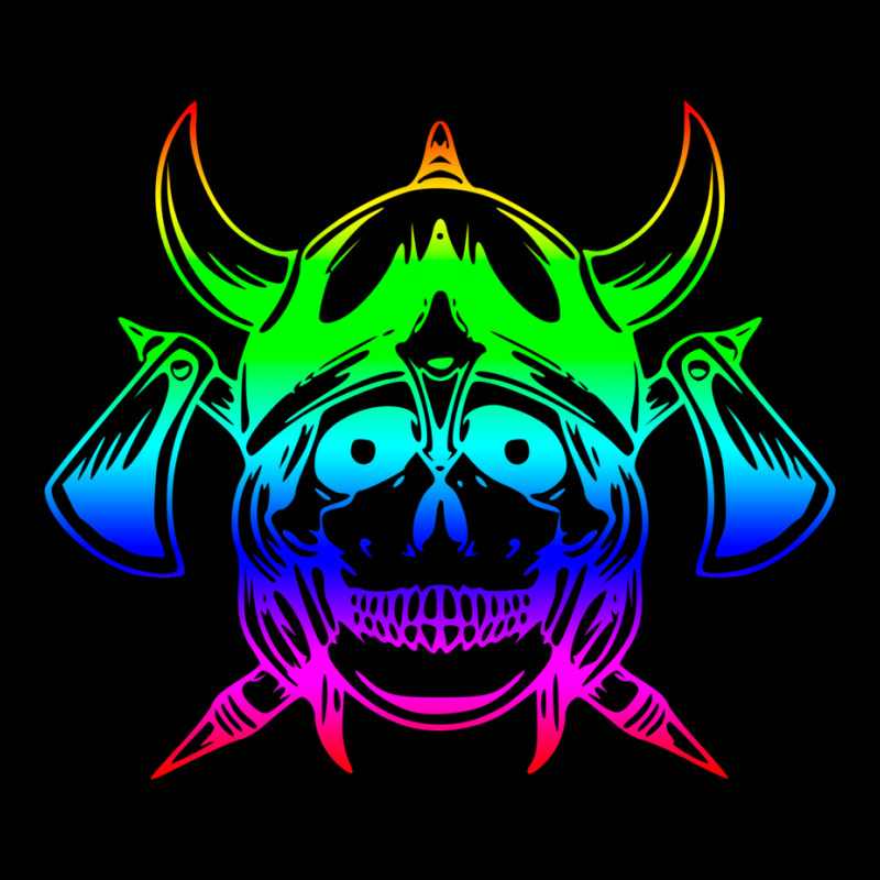 Multicolored Scandinavian Viking Skull In Helmet With Crossed Axes Mod Fleece Short | Artistshot