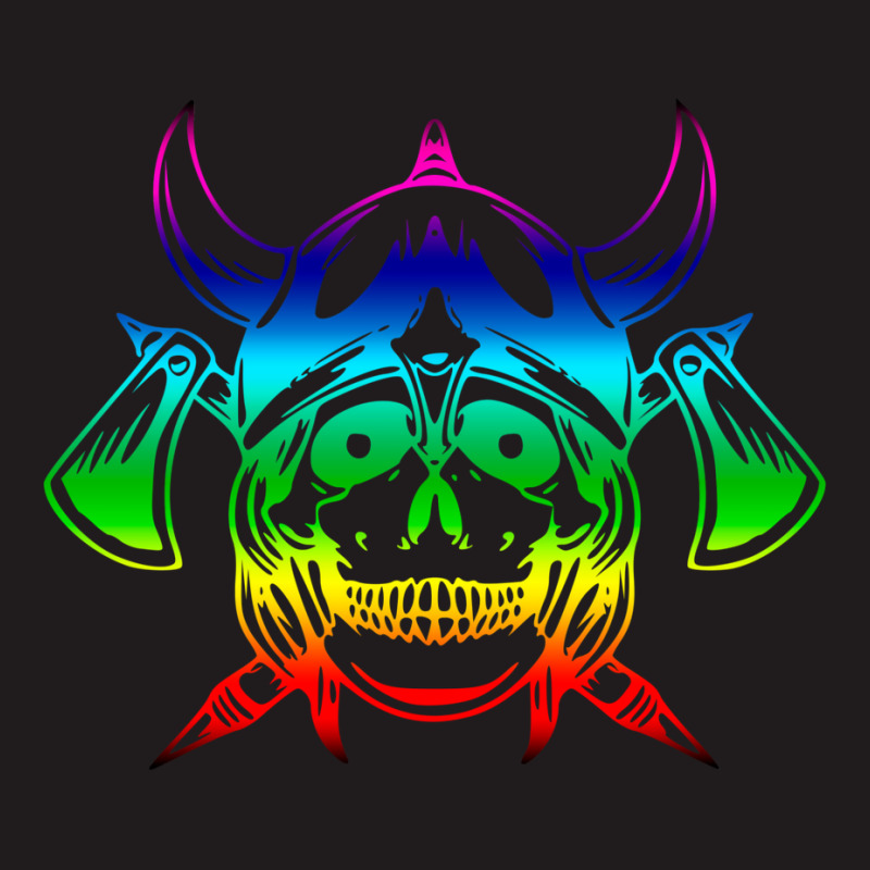 Multicolored Scandinavian Viking Skull In Helmet With Crossed Axes Mod Waist Apron | Artistshot