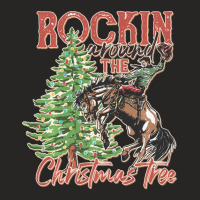 Hot Trend Rockin' Around The Christmas Tree Cowboy Santa Ride Horse Ladies Fitted T-shirt | Artistshot