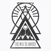 Sync With The Universe  Typography And Geometry T-shirt | Artistshot