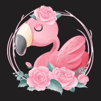 Flamingo T  Shirt Cute Dreaming Pink Flamingo Floral T  Shirt T-shirt | Artistshot