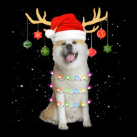 Limited Edition Reindeer Akita Dog With Santa Hat Christmas Light Xmas V-neck Tee | Artistshot