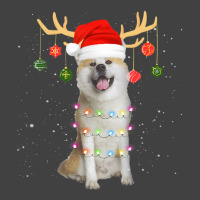 Limited Edition Reindeer Akita Dog With Santa Hat Christmas Light Xmas Vintage T-shirt | Artistshot