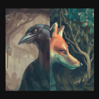 The Fox And The Crow 1 Portrait Canvas Print | Artistshot