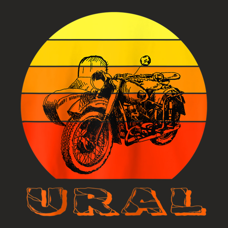 Retro Motorcycle Ural T Shirt   Vintage Sidecar Motorbike Raglan Baseb Ladies Fitted T-Shirt by tarnilot | Artistshot