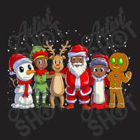 Black Family Christmas Afro African American Santa Xmas T-shirt | Artistshot