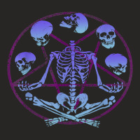 Skeleton Juggling Skulls Pastel Goth Pentagram Occult Pagan 101.png Ladies Fitted T-shirt | Artistshot