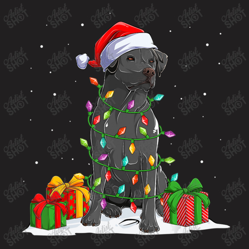 Black Lab Labrador Christmas Lights Pajama Dog Lover Xmas T-shirt | Artistshot