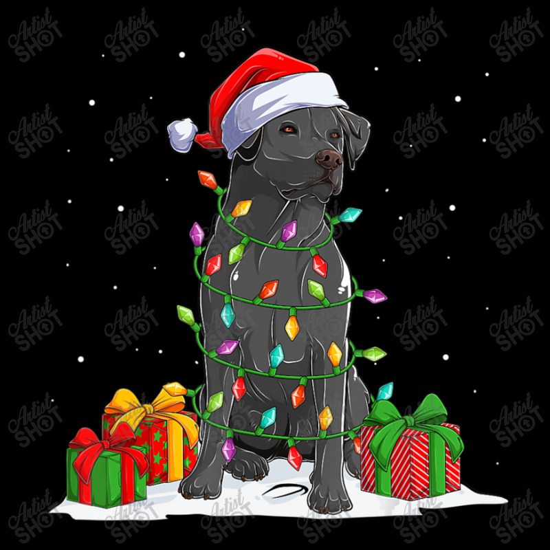 Black Lab Labrador Christmas Lights Pajama Dog Lover Xmas Fleece Short | Artistshot