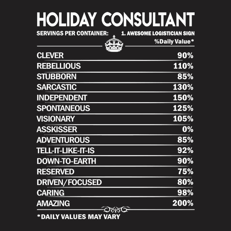 Limited Edition Holiday Consultant T Shirt - Holiday Consultant Factor T-Shirt by Box Bingham | Artistshot