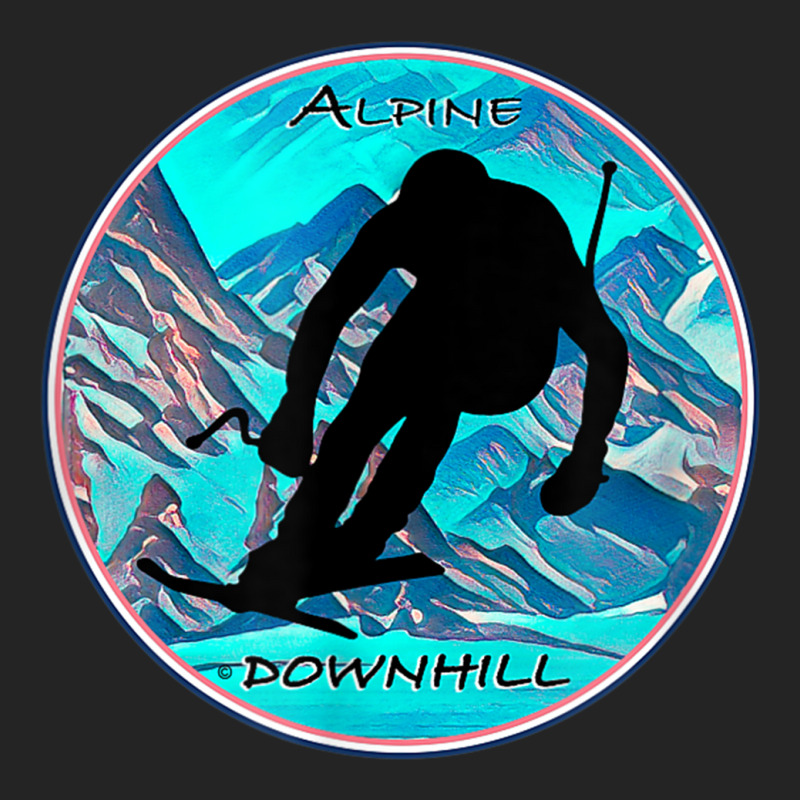 Cool Alpine Downhill Ski Racer Silhouette Mountain Scene 3/4 Sleeve Shirt | Artistshot