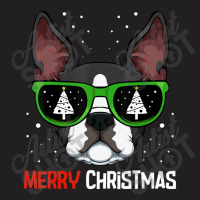 Boston Terrier Christmas Pajama Dog Sunglasses X Mas Tree T-shirt | Artistshot