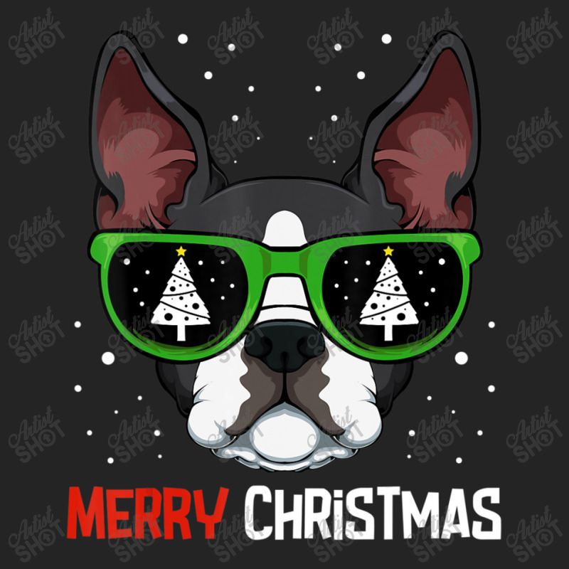 Boston Terrier Christmas Pajama Dog Sunglasses X Mas Tree 3/4 Sleeve Shirt | Artistshot