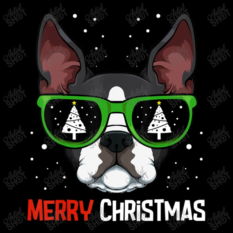 Boston Terrier Christmas Pajama Dog Sunglasses X Mas Tree Lightweight Hoodie | Artistshot