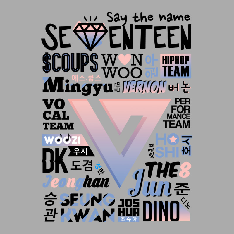 Seventeen Font Collage Yellow Music T-shirt | Artistshot