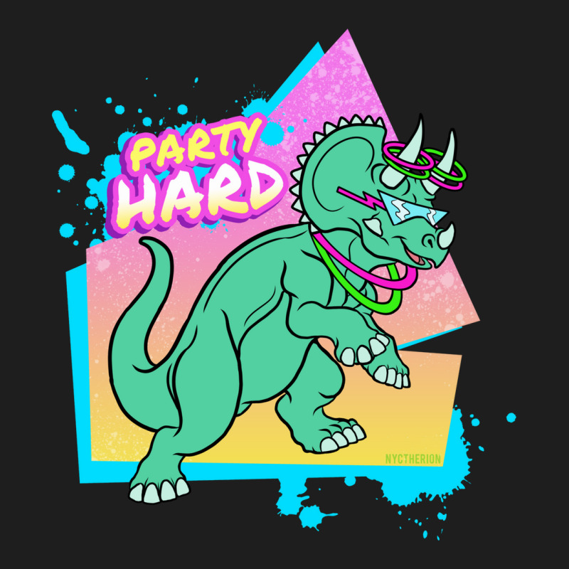 Party Hard Dinosaur Ii - Triceratops With Glowsticks Classic T-shirt | Artistshot