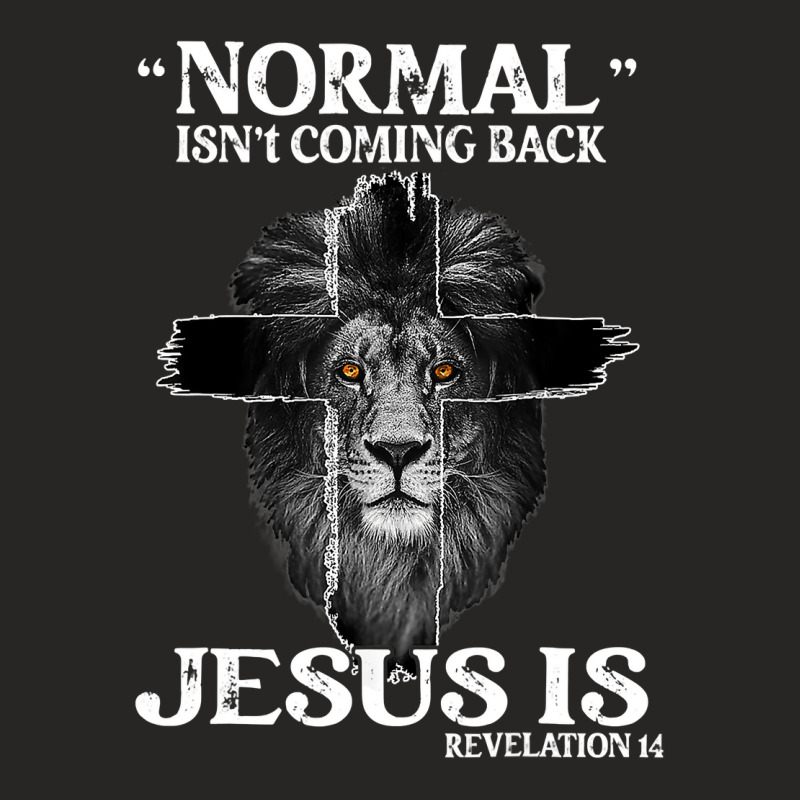 Jesus Christian Normal Isnt Coming Back Jesus Is Revelation 14 Cross L Ladies Fitted T-Shirt by SCOTTALLENZ | Artistshot