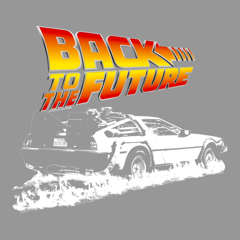 Back To The Future  Delorean Fire Tracks White Stencil Fan Art Baby No Women's V-Neck T-Shirt by dorotaduriimj | Artistshot