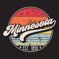 Trending Retro Minnesota Home State Mn Cool 70s Style Sunset T-shirt | Artistshot