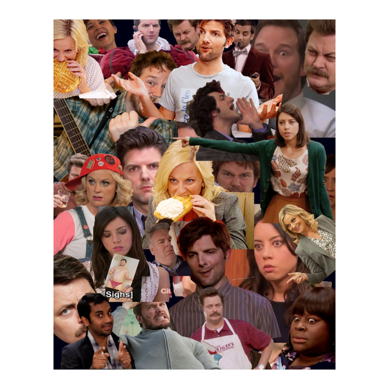 Parks And Recreation Collage Poster Green Crop Top by szylkoarowv | Artistshot