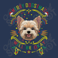 Merry Dogstmas Will Be Okay Merry Christmas, Funny Dog Yoga Ladies Denim Jacket | Artistshot