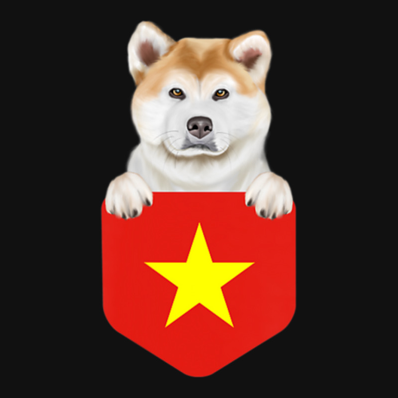 Hot Trend Vietnam Flag Akita Dog In Pocket Baby Beanies by hongquangd | Artistshot