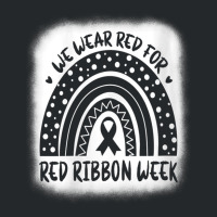 Womens Red Ribbon Week Shirt We Wear Red Ribbon Week Awareness V-neck Crewneck Sweatshirt | Artistshot