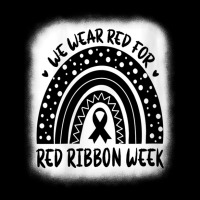 Womens Red Ribbon Week Shirt We Wear Red Ribbon Week Awareness V-neck Men's Long Sleeve Pajama Set | Artistshot