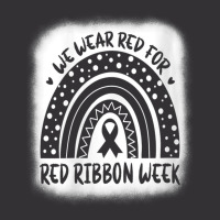 Womens Red Ribbon Week Shirt We Wear Red Ribbon Week Awareness V-neck Vintage Hoodie | Artistshot